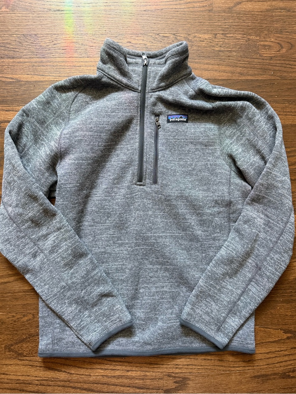 Men’s Patagonia Better Sweater 1/4 Zip Fleece Size S Gray Green Pullover